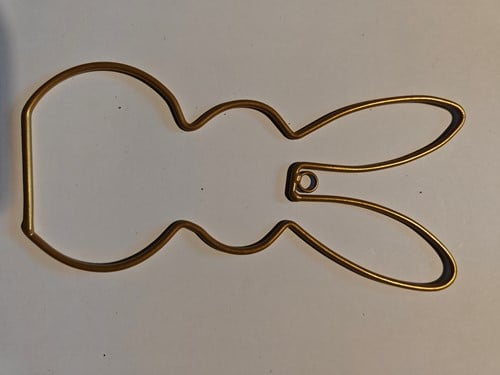 [A-025222] Metalen Frame Haas staand oor hanger Goud 15 cm
