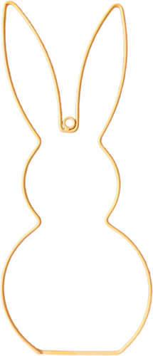 [A-025370] Metalen Frame Haas staand oor hanger Apricot 40 cm
