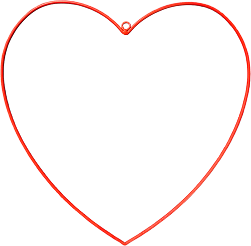[A-025387] Metalen Hart hangend Rood Ø15 cm