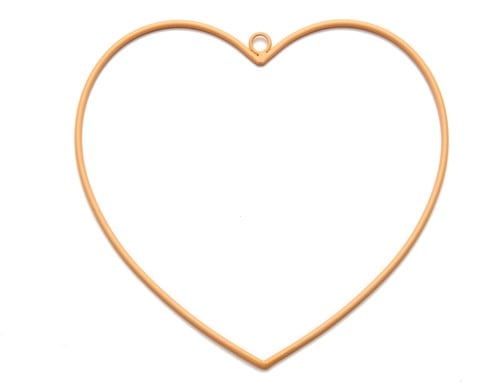 [A-025394] Metalen Hart hangend Apricot Ø15 cm