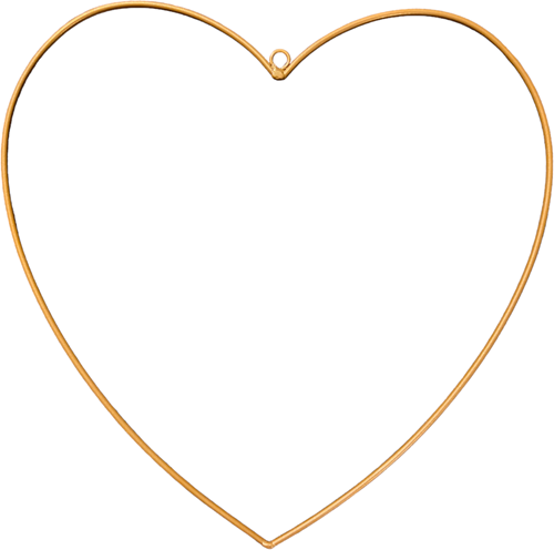 [A-025400] Metalen Hart hangend Goud Ø15 cm