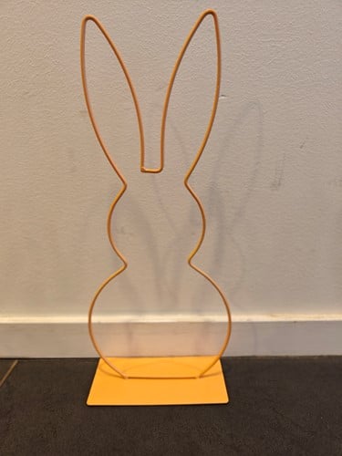 [A-025452] Metalen Frame Haas staand oor op voet Apricot 40 cm
