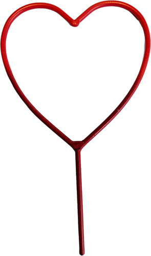 [A-025522] Metalen Hart bijsteker pick Rood Ø10 cm