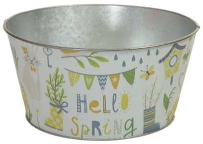[A-025548] Schaal Metaal Flowerbowl Hello Spring 18x9 cm