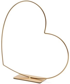 [A-025568] Metalen frame Hart liggend op voet Goud 30 cm