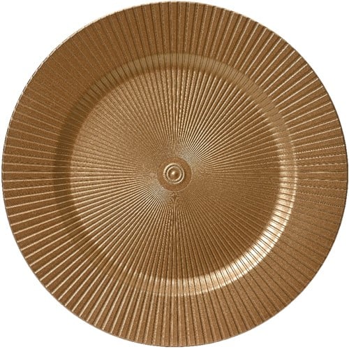 [A-027104] Onderbord Rond Goud Geribbeld 33 cm