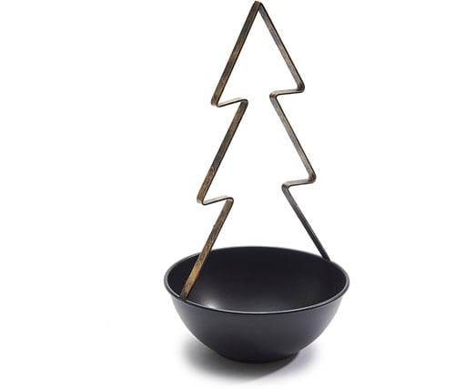 [A-027152] Metalen Frame Schaal Brush met kerstboom Ø15 cm
