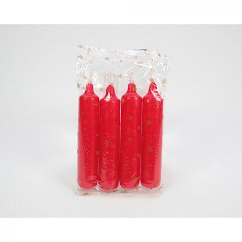 [A-014890] Kerstboomkaarsjes Rood advent 4 stuks