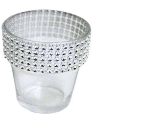 [A-021025] Waxinelichthouder Theelichthouder met Strass diamantjes 6 cm per stuk