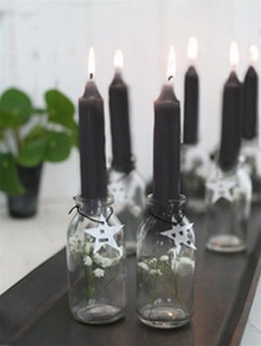 [A-022607] Kaarsen Taper Zwart 11 cm set 7 stuks