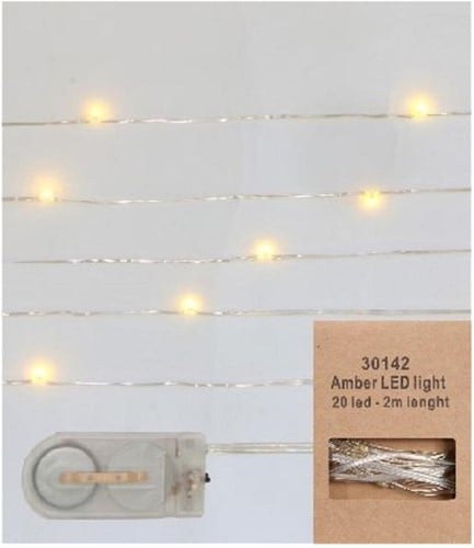 [A-022947] LED Lampje Warmwit 20 lampjes 2 meter met batterij