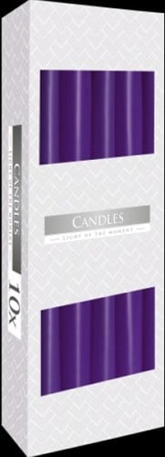 [A-023541] Taper Kaarsen Lavendel 25x2,2 cm Set 10 stuks