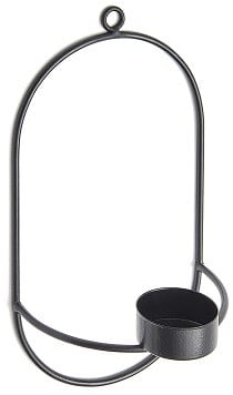 [A-023582] Waxinelichthouder Theelichthouder wandhouder Metaal Zwart 12x20 cm per stuk