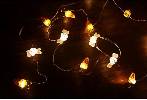 [A-023943] LED Lampjes Konijntjes en Wortels 20 lampjes 2 meter excl batterijen