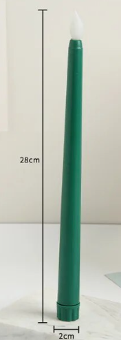 [A-025139] LEDkaars Warmwit / stuk realitische fonkelende vlam Groen