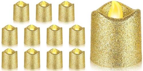 [A-025894] LED Minikaarsje Glitter Goud per stuk