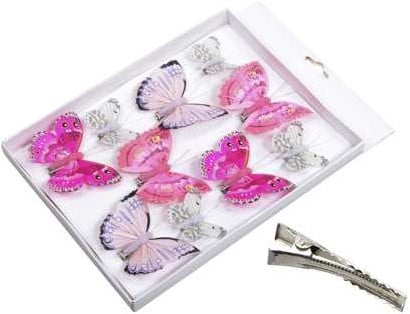 [A-025615] Vlinders Pink Roze tinten 5-8 cm pak 10 stuks