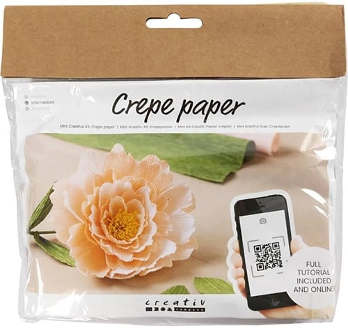 [A-023503] DIYkit Pakket Hobbyset Crêpepapier Pioenrozen