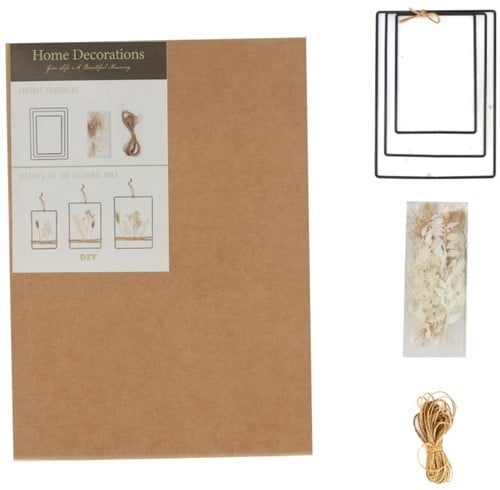 [A-025051] DIYkit Pakket Hobbyset DIY giftbox dried flowers nature 18x25x5 cm multi