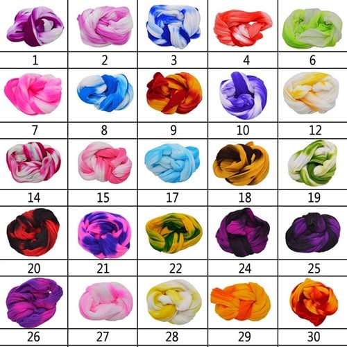[A-019826] Nylon 2tone voor het maken van bloemen 4 Rood Wit pak 5 stuks