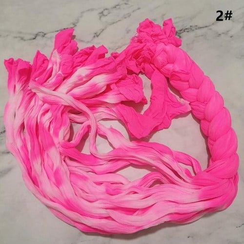 [A-024506] Nylon 2tone voor het maken van bloemen Neonpink Wit pak 5 stuks