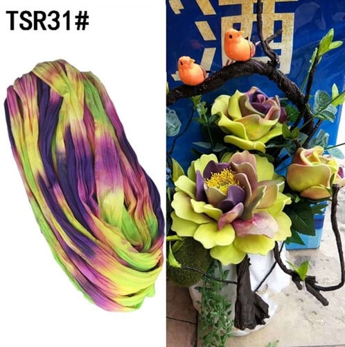 [A-024518] Nylon Multitone voor het maken van bloemen Paars Blauw Wit Geel Lila Oranje
