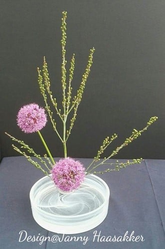 [A-017582] Schaal Bowl Bicolor voor Ikebana ca. 22cm zonder Kenzan