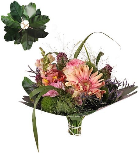 [A-004547] Boekethouder Aspidistrablad Groen Ø32 cm