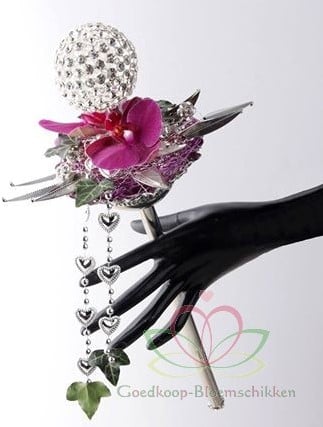 [A-010010] Crystal Ball Scepter bruidsboekethouder