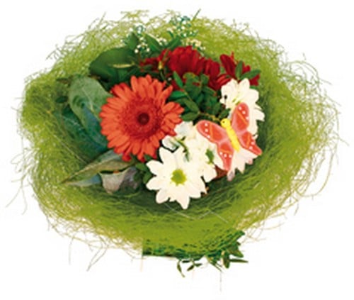 [A-022790] Boekethouder Sisal Groen excl. decoratie 30 cm