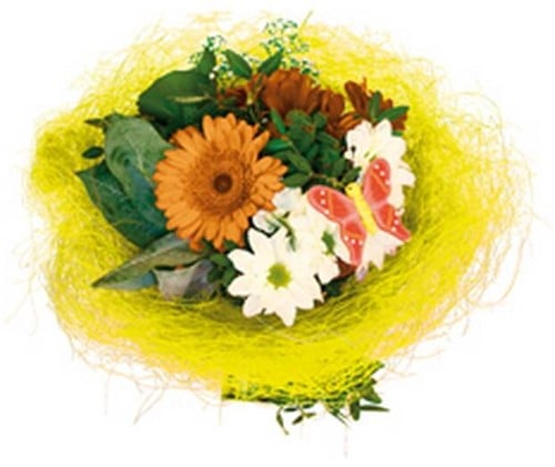 [A-027339] Boekethouder Sisal Geel 25 cm