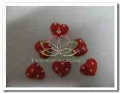 [A-004075] Padded Hearts Satin Rood 12 mm 10 stuks