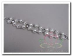 [A-004807] Parelband met Strass diamantjes en satijn, Wit/st 