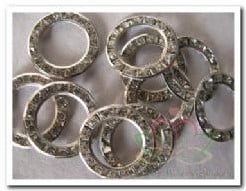 [A-004949] Trouwringen Strass diamantjes Zilverkleur 10 stuks