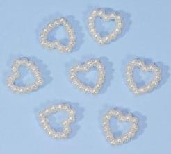 [A-008329] Hartje van pareltjes ca. 1 cm doosje 100 stuks