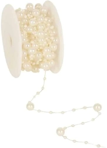[A-009300] Parelketting Parelguirlande rol 10 meter Ivory 3+8 mm 