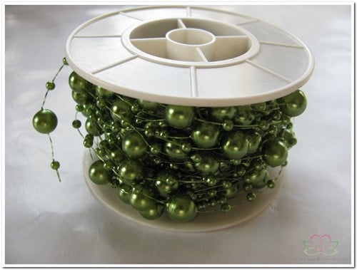 [A-009302] Parelketting Parelguirlande rol 10 meter AppelGroen 3+8 mm 