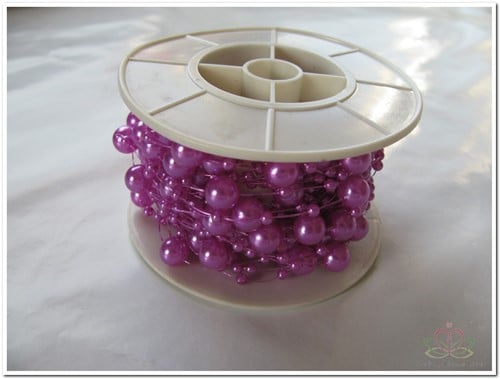 [A-009304] Parelketting Parelguirlande Lila Purple 3+8 mm rol 10 meter