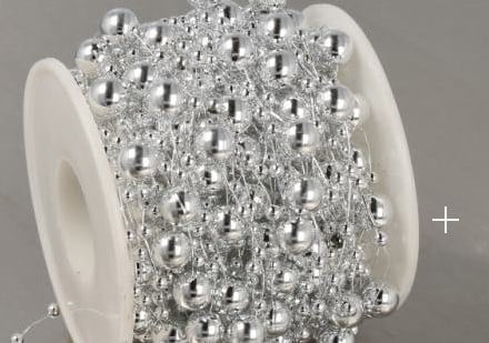 [A-013841] Parelketting Parelguirlande Zilver 3+8 mm rol 15 meter