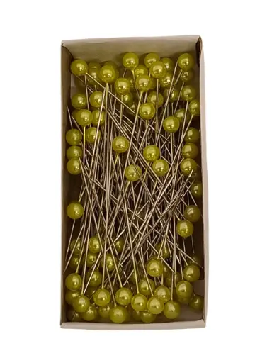 [A-014686] Parelspelden Push pin Lime Groen 6 mm Set 120
