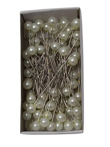 [A-014694] Parelspelden Push pin Ivory 8 mm Set 72