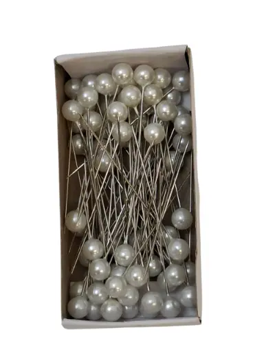 [A-014700] Parelspelden Push pin White 8 mm Set 72