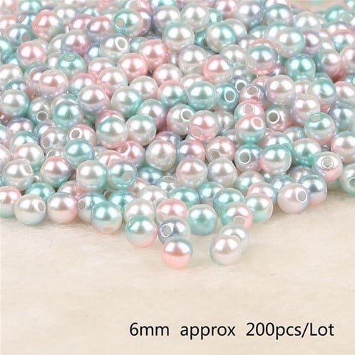 [A-015365] Parels pareltjes Rijgparels Rainbow 6 mm ca. 200 st 