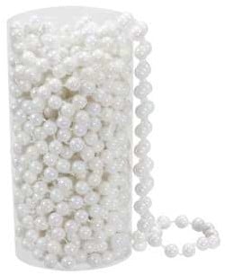 [A-015971] Parelketting Parelguirlande Wit 8 mm rol 8 meter