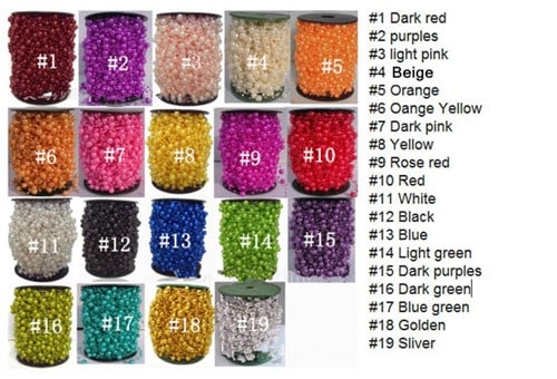 [A-017555] Parelketting Parelguirlande 10 Rood 3+8 mm 5 meter