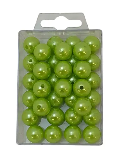[A-018346] Parels Rijgparels WM 01 Lime Appelgroen 14 mm