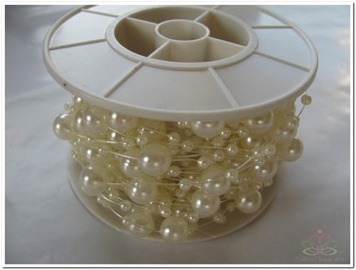 [A-022462] Parelketting Parelguirlande rol 3 meter champagne 3+8 mm 