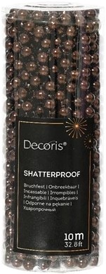 [A-027063] Parelketting, 8 mm Zwarte Truffel, truffelbruin/rol ca. 10 m voor bloemschikken of bruidsboeket