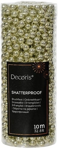 [A-027065] Parelketting, 8 mm WIT MINT /rol ca. 10 m voor bloemschikken of bruidsboeket