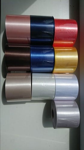 [A-015715] Bedrukt lint Zalm met Gouden opdruk 70 mm 80 cm